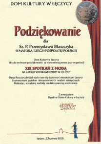 Podziękowanie od Domu Kultury w Łęczycy